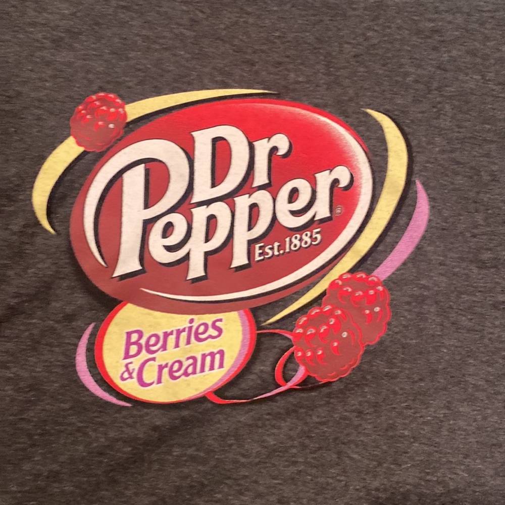 Dr. Pepper Unisex T Shirt Gray Berries & Cream Short Sleeve Mens XL
